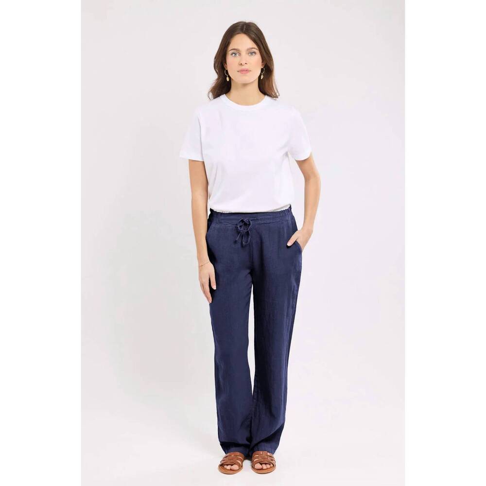 NEW ARMOR-LUX drawstring linen pant in seal